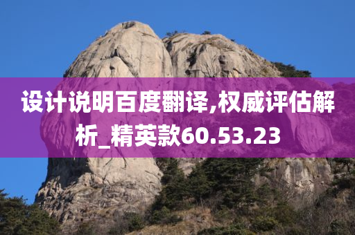 设计说明百度翻译,权威评估解析_精英款60.53.23