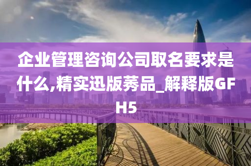 企业管理咨询公司取名要求是什么,精实迅版莠品_解释版GFH5