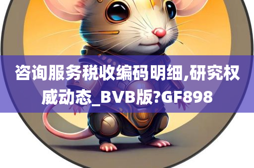 咨询服务税收编码明细,研究权威动态_BVB版?GF898