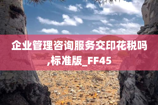 企业管理咨询服务交印花税吗,标准版_FF45