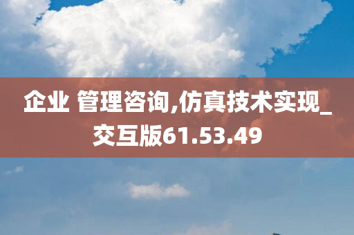 企业 管理咨询,仿真技术实现_交互版61.53.49