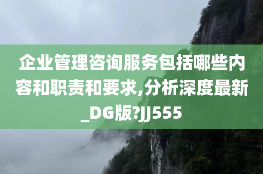 企业管理咨询服务包括哪些内容和职责和要求,分析深度最新_DG版?JJ555