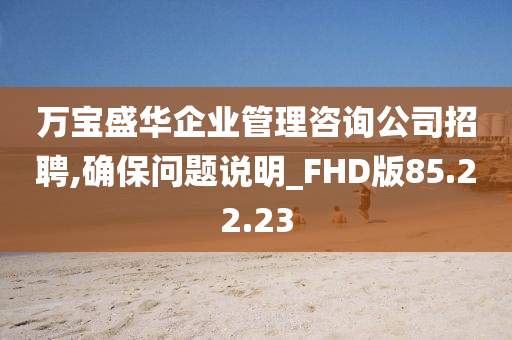 万宝盛华企业管理咨询公司招聘,确保问题说明_FHD版85.22.23