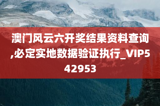 澳门风云六开奖结果资料查询,必定实地数据验证执行_VIP542953