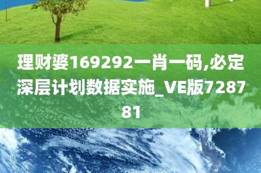 理财婆169292一肖一码,必定深层计划数据实施_VE版728781