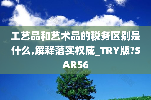 工艺品和艺术品的税务区别是什么,解释落实权威_TRY版?SAR56