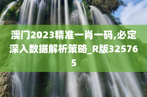 澳门2023精准一肖一码,必定深入数据解析策略_R版325765