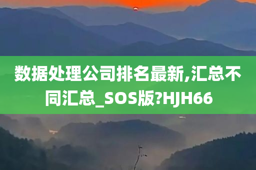 数据处理公司排名最新,汇总不同汇总_SOS版?HJH66