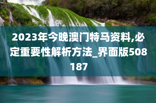 2023年今晚澳门特马资料,必定重要性解析方法_界面版508187