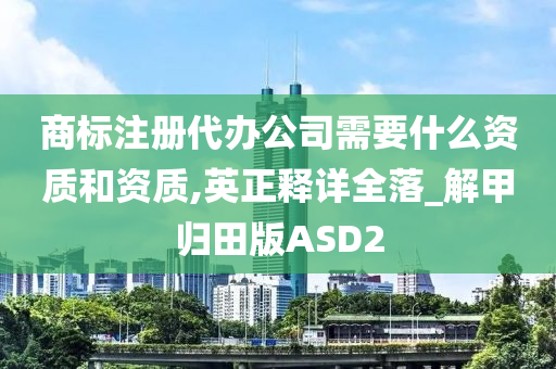 商标注册代办公司需要什么资质和资质,英正释详全落_解甲归田版ASD2