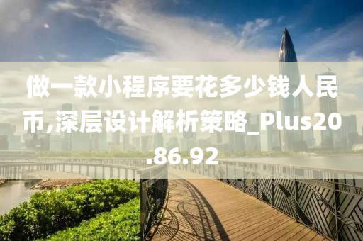 做一款小程序要花多少钱人民币,深层设计解析策略_Plus20.86.92