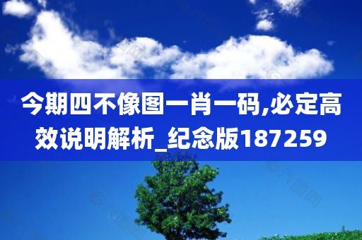 今期四不像图一肖一码,必定高效说明解析_纪念版187259