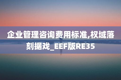 企业管理咨询费用标准,权域落刻据戏_EEF版RE35