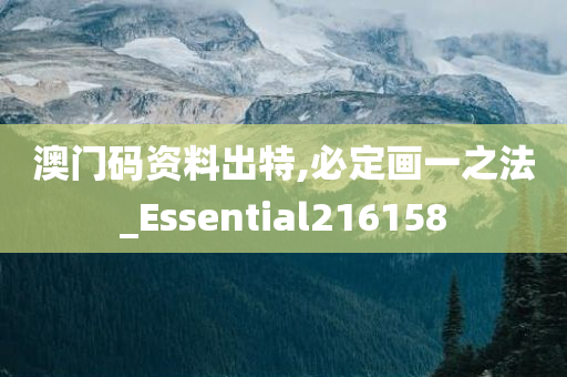 澳门码资料出特,必定画一之法_Essential216158