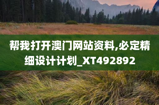 帮我打开澳门网站资料,必定精细设计计划_XT492892