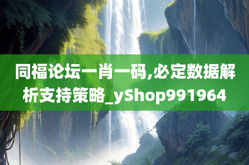 同福论坛一肖一码,必定数据解析支持策略_yShop991964