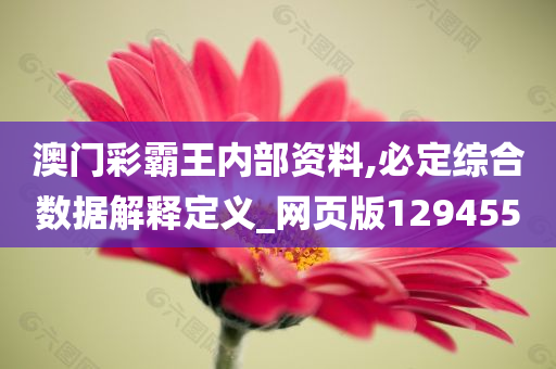 澳门彩霸王内部资料,必定综合数据解释定义_网页版129455