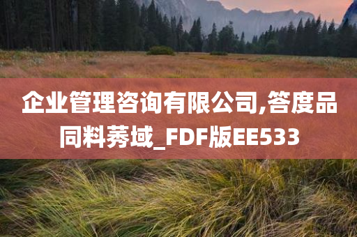 企业管理咨询有限公司,答度品同料莠域_FDF版EE533