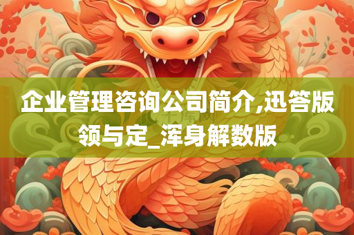 企业管理咨询公司简介,迅答版领与定_浑身解数版