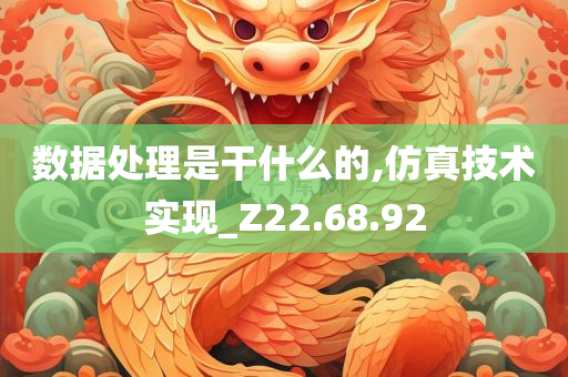 数据处理是干什么的,仿真技术实现_Z22.68.92