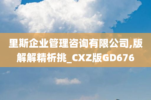 里斯企业管理咨询有限公司,版解解精析挑_CXZ版GD676