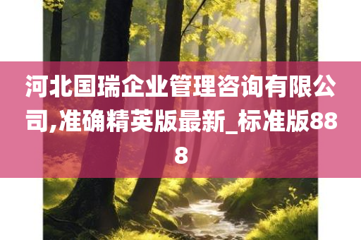 河北国瑞企业管理咨询有限公司,准确精英版最新_标准版888