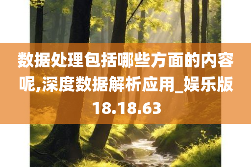 数据处理包括哪些方面的内容呢,深度数据解析应用_娱乐版18.18.63