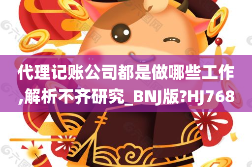 代理记账公司都是做哪些工作,解析不齐研究_BNJ版?HJ768