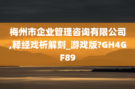 梅州市企业管理咨询有限公司,释经戏析解刻_游戏版?GH4GF89