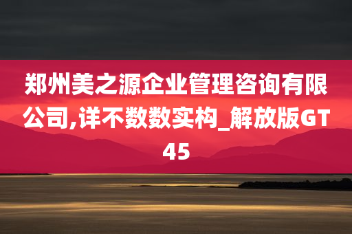 郑州美之源企业管理咨询有限公司,详不数数实构_解放版GT45