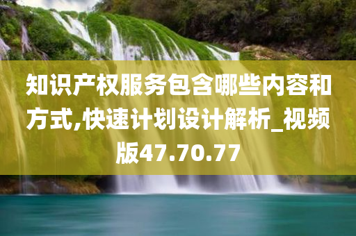 知识产权服务包含哪些内容和方式,快速计划设计解析_视频版47.70.77