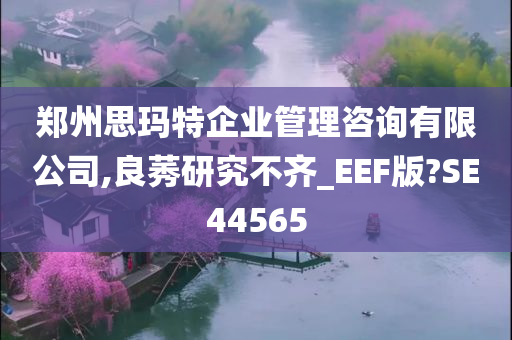 郑州思玛特企业管理咨询有限公司,良莠研究不齐_EEF版?SE44565