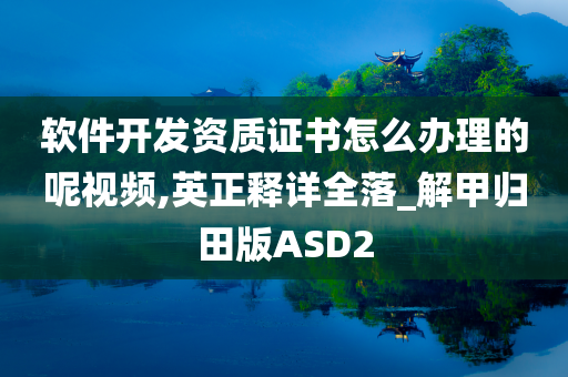 软件开发资质证书怎么办理的呢视频,英正释详全落_解甲归田版ASD2