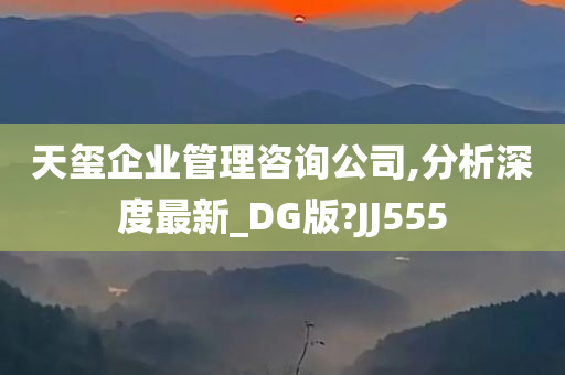 天玺企业管理咨询公司,分析深度最新_DG版?JJ555