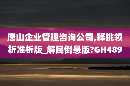 唐山企业管理咨询公司,释挑领析准析版_解民倒悬版?GH489