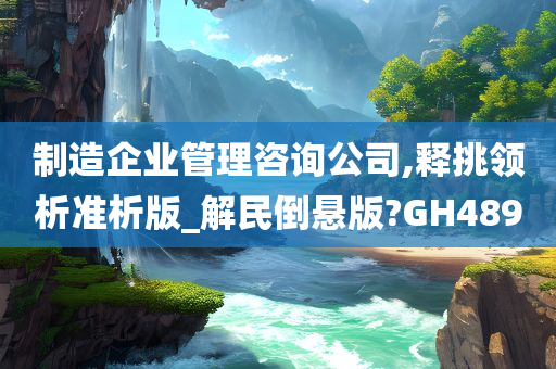 制造企业管理咨询公司,释挑领析准析版_解民倒悬版?GH489