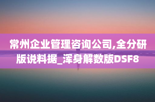 常州企业管理咨询公司,全分研版说料据_浑身解数版DSF8