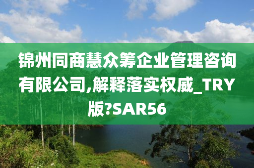 锦州同商慧众筹企业管理咨询有限公司,解释落实权威_TRY版?SAR56