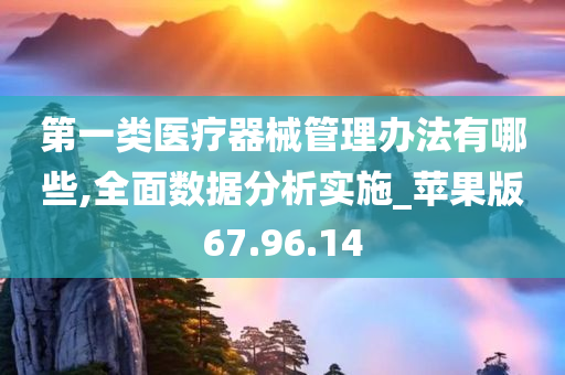 第一类医疗器械管理办法有哪些,全面数据分析实施_苹果版67.96.14