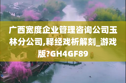 广西宽度企业管理咨询公司玉林分公司,释经戏析解刻_游戏版?GH4GF89