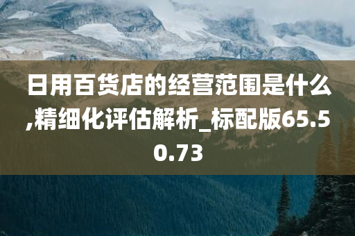 日用百货店的经营范围是什么,精细化评估解析_标配版65.50.73