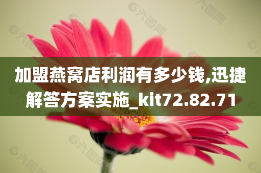 加盟燕窝店利润有多少钱,迅捷解答方案实施_kit72.82.71