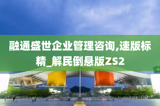 融通盛世企业管理咨询,速版标精_解民倒悬版ZS2