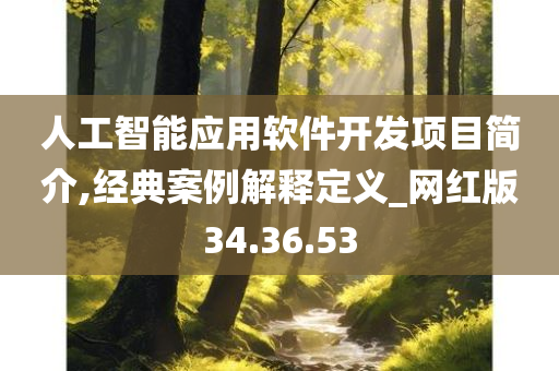 人工智能应用软件开发项目简介,经典案例解释定义_网红版34.36.53