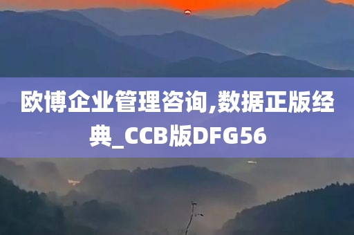 欧博企业管理咨询,数据正版经典_CCB版DFG56