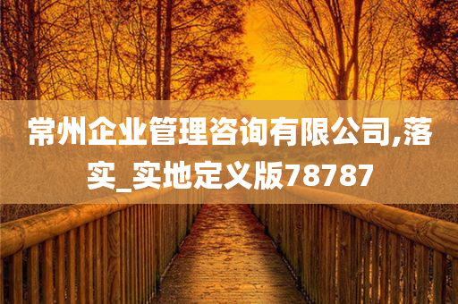 常州企业管理咨询有限公司,落实_实地定义版78787