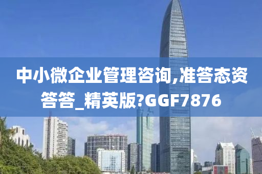 中小微企业管理咨询,准答态资答答_精英版?GGF7876