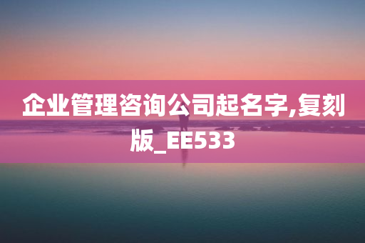 企业管理咨询公司起名字,复刻版_EE533