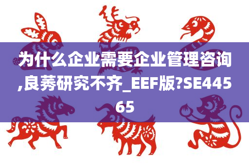 为什么企业需要企业管理咨询,良莠研究不齐_EEF版?SE44565