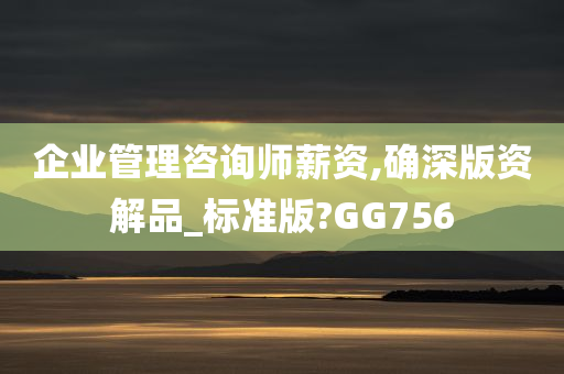 企业管理咨询师薪资,确深版资解品_标准版?GG756